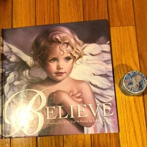 “Believe” Original Paintings & Poetry about Angels & Precious Angel Tin Candle🆕